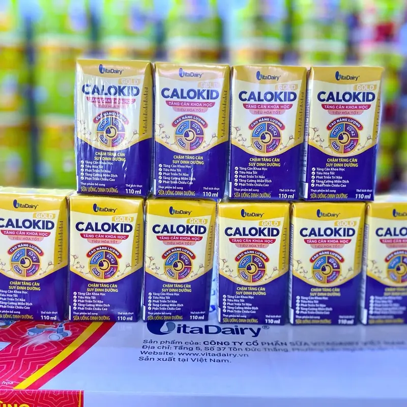 [ Vitadairy] Sữa Calokid 110ml cho bé 48 hộp 0