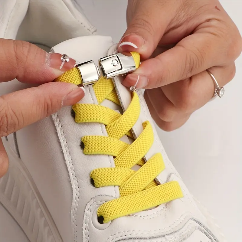 1 Pair No-Tie Shoelaces with Buckles for Sneakers and Sports Shoes Footwear Comfort 7