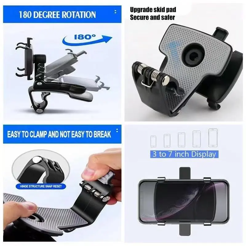 [Mẫu Mới Cao Cấp] Giá kẹp điện thoại ô tô- Taplo - Kẹp che nắng - Gương trong xe - Xoay 360 độ Phụ Tùng silicon bảo hành của nhà cung cấp kepdienthoai xehoi giadodienthoai oto360 gi áđỡđ oto giat reo do kepdienthoaia 29 5