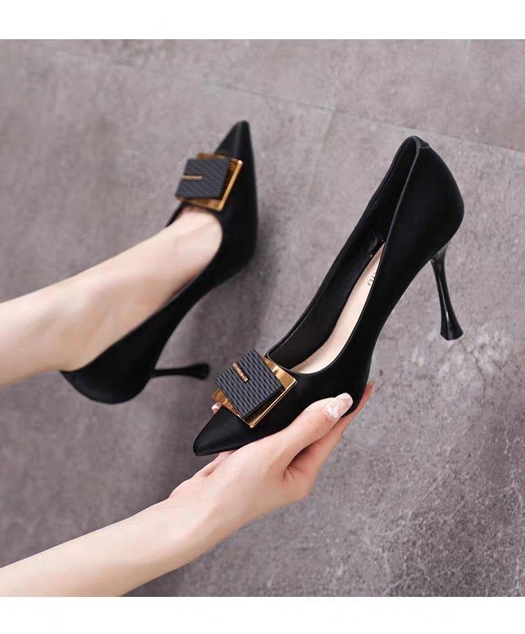 Product Introduction of Giày Giày Cao gót Da Thật Mềm Mại, Dành Cho Nữ, Thời Trang, Mũi Nhọn, Màu Nude, Linh Hoạt, cổ thấp 20