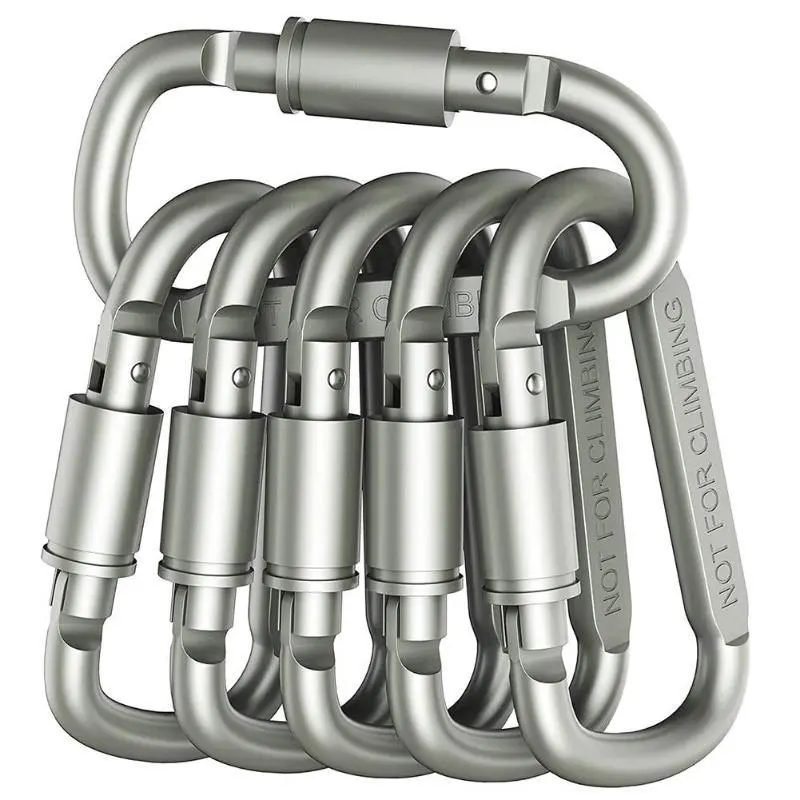 High quality bold 8CM lockable D-type carabiner quick hang nut buckle hanging buckle aluminum alloy backpack buckle