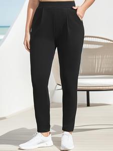 【Plus Size】 Solid Color Pants, Casual Comfy Trousers for Women, Women's Bottoms for Spring & Fall
