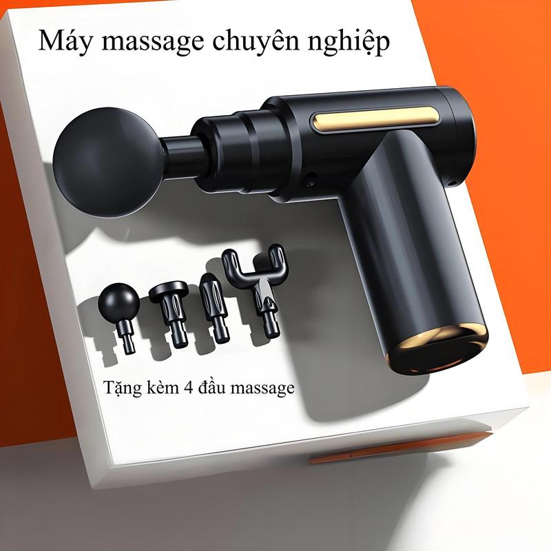 Máy Massage Gun, 4 đầu có thể thay thế, 6 mức điều chỉnh cường độ, cần thiết cho việc tập gym máy mát xa Hỗ Trợ Mát Xa Chuyên Sâu, Giảm Đau Cơ, Cứng Khớp - Chính Hãng