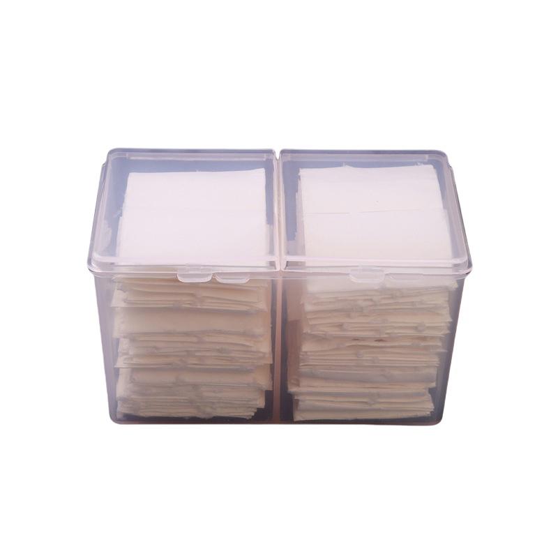 Product Introduction of 1Pc Nail Towel Storage Box Cotton Pad Independent Double Grid Nail Wash Towel Storage Box With Dust Proof Cover Nail Accessories 24