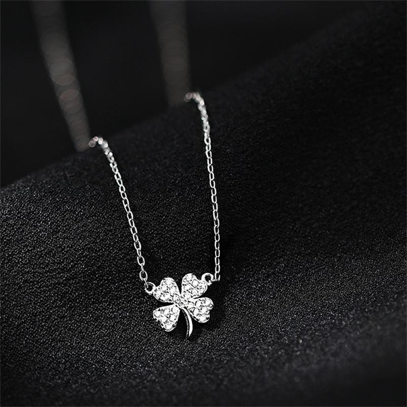 Vòng Cổ Áo Len, Thiết Kế Lá May Mắn Cỏ Bốn Lá, Vòng Cổ Choker, Vòng Cổ Mặt Dây Chuyền Dây Chuyền Chuyền, Dành Cho Nữ 2