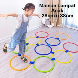 Mainan Lompat Loncat Anak Unisex Jingkat Pincang Jumping Set Ring 28cm & 38cm Hopscotch Toys Cewek Cowok Indoor Outdoor Edukasi Olahraga Kelincahan Agility
