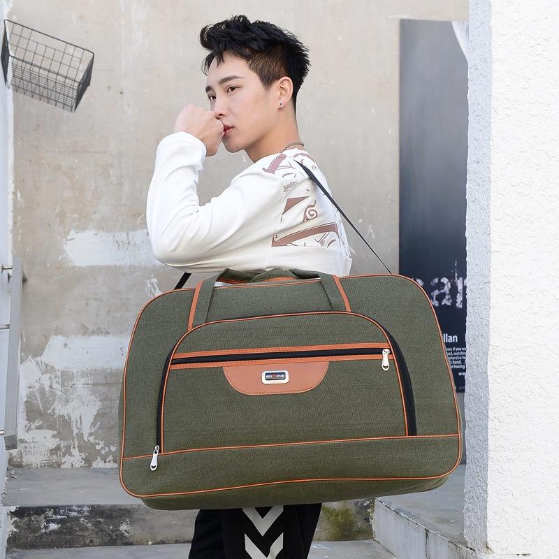 Túi Trống hành lý Du Lịch dài ngày Họa Tiết đơn giản Size 64cm, tui xách tay đeo vai đựnġ đồ quần áo chăn màn chuyển nhà 3