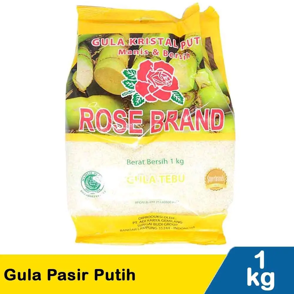 [PAKET HEMAT 2KG] Gula Pasir Rosebrand Kuning 1kg | Gula pasir rose brand gula tebu kristal kuning 1kg Organik Rendah gula Alami Pak Organik Manis Rendah gula lemak Bahan Food