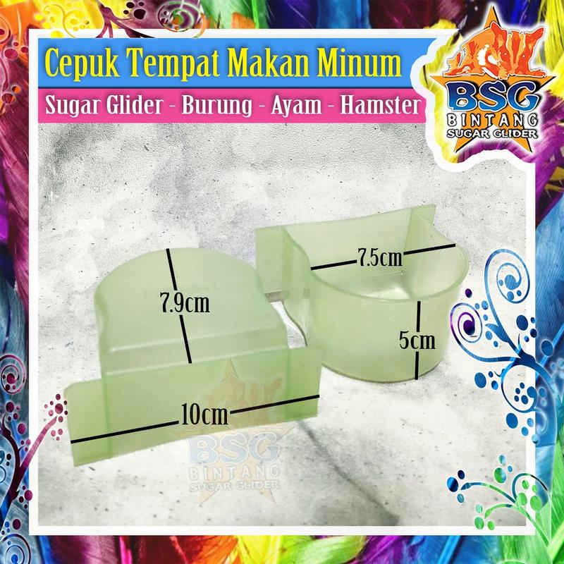 Tempat Makan Minum Hewan Kandang Kotak Umbaran Burung - Sugar Glider - Kelinci - Tupai - Hamster - Cepuk Fox 1