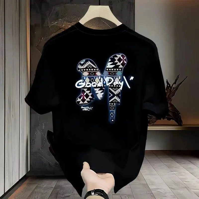 Men's T-Shirts Short sleeves Heavy cotton new trend summer brand: white Suitable for teenagers Base blouse Half sleeve clothing High quality Simple and versatile design