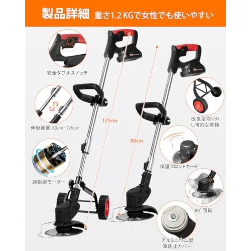 草刈り機 充電式草刈機 2025革新＆超高速モーター搭載 sunsery