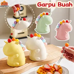 6 Pcs Garpu Buah Karakter Unicorn Lucu / Garpu Buah Karakter Unicorn Lucu/Garpu Buah Baja Tahan Karat/Sendok Dessert