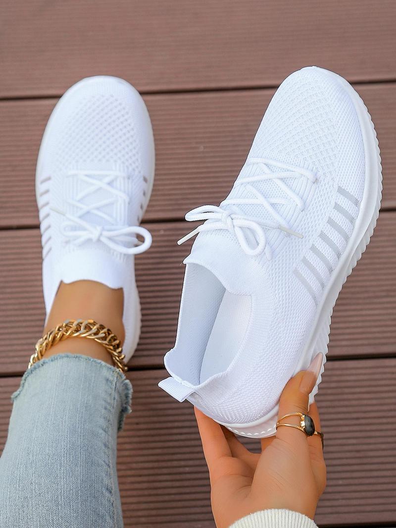 Product Introduction of Women's Fashionable Breathable Mesh Sneakers, Casual Comfortable Sports Running Shoes, All-match Round Toe Shoes for Daily Wear 4