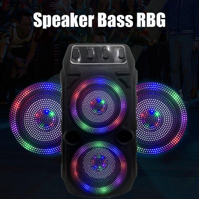 Speaker bluetooth bass microphone karaoke RBG lampu portable Speakers wireless Speaker bluetooth bass microphone karaoke RBG lampu portable Speakers wireless