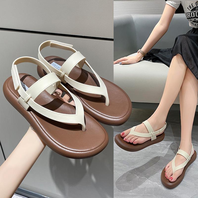 Product Introduction of Dép Nữ Mùa Hè, Đế Bệt Đế Mềm, Màu Trơn Giày La Mã, Dép Lê Đi Biển, Thích Hợp Đi Chơi Mùa Hè, Hàng Mới Về, 2024, Có Thể Đeo Ngoài Trời 1