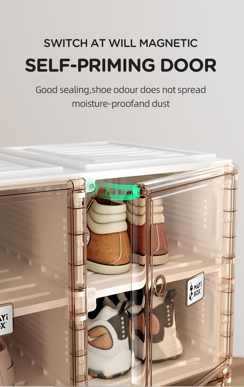 Product Introduction of 【ANTBOX】 Rak Sepatu 2Tingkat Transparan Kotak Sepatu Lipat Minimalis dari Akrilik untuk Penyimpanan Serbaguna Penyimpanan Lemari Sepatu Plastik Anti Debu dan Mudah Bongkar Pasang Kapasitas Besar 6Susun untuk Rumah dan Kantor Organizer Estetik dan Praktis! 7
