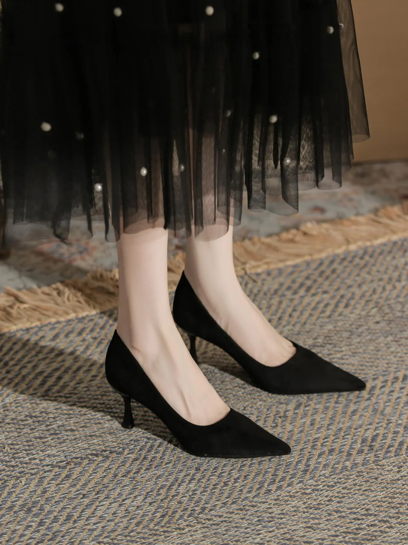 Women's Solid Color Flare Heels, Elegant Pointed Toe High Heels for Party, Daily Clothing Decor, Fashion Shoes for Party, Daily Clothing Decor