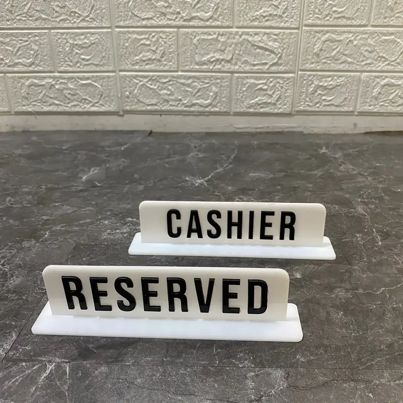 Reserved, Cashier Sign | Acrylic Timbul - Laser Cut - Custom 1
