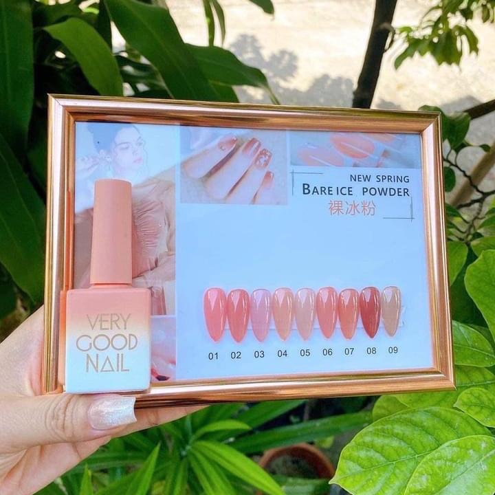 Sét Thạch Very good 9 màu ,  Tặng kèm Bảng màu , dung tích chai sơn 15ml , Chất Sơn đặc mượt , dùng trong ngành Sơn gel móng Tay chân làm đẹp