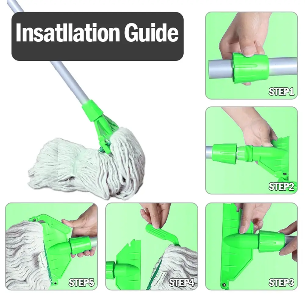 Sturdy Telescopic Cleaning Rod with Cotton Mop: Adjustable Length for Easy and Efficient Cleaning