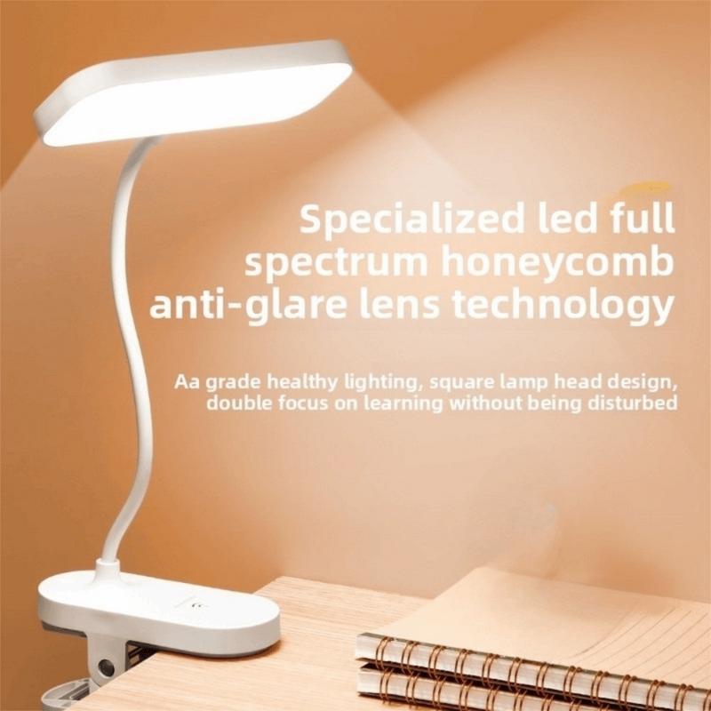 Tiện lợi 3 màu sắc Đèn bàn kẹp LED Cảm ứng điều chỉnh độ sáng Linh hoạt Đèn bàn phòng ngủ Có thể gập lại Tiết kiệm năng lượng Đèn đọc có kẹp Học tập
