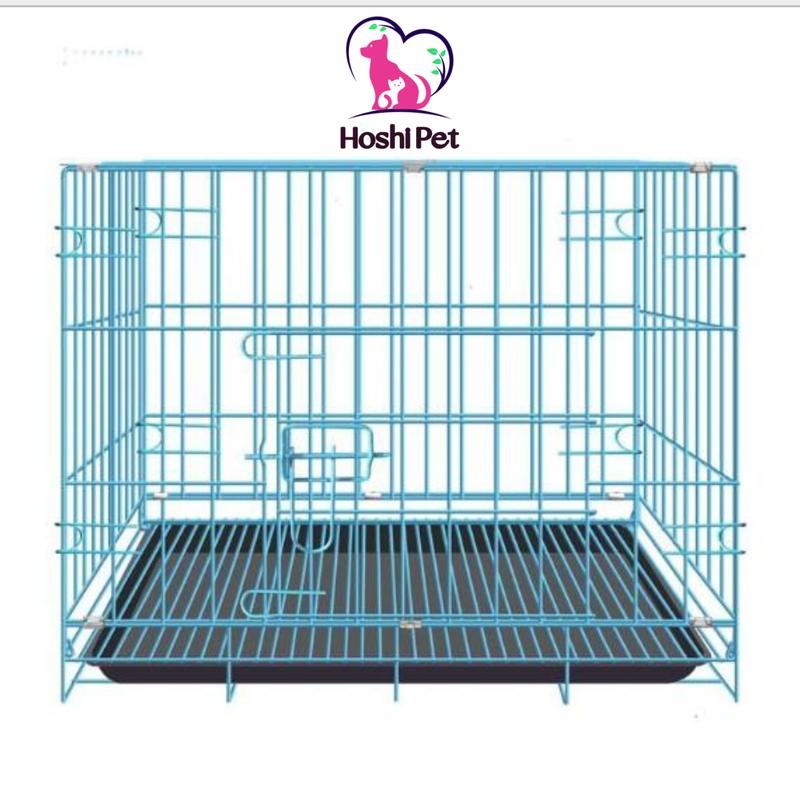 Chuồng nuôi thú cưng gấp gọn - lồng nuôi chó mèo sơn tĩnh điện tặng kèm khay vệ sinh - Hoshipet