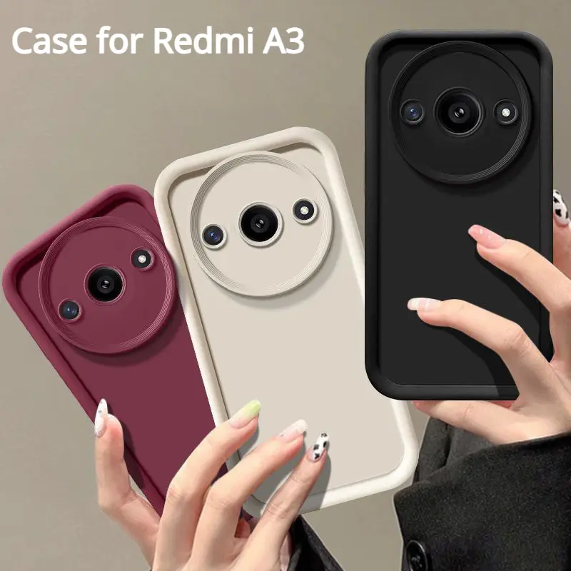 Luxury Silicone Cases For Xiaomi Redmi A3 Case Xiaomi Redmi A3 Phone Case Matte Anti Drop Soft Protective Cover