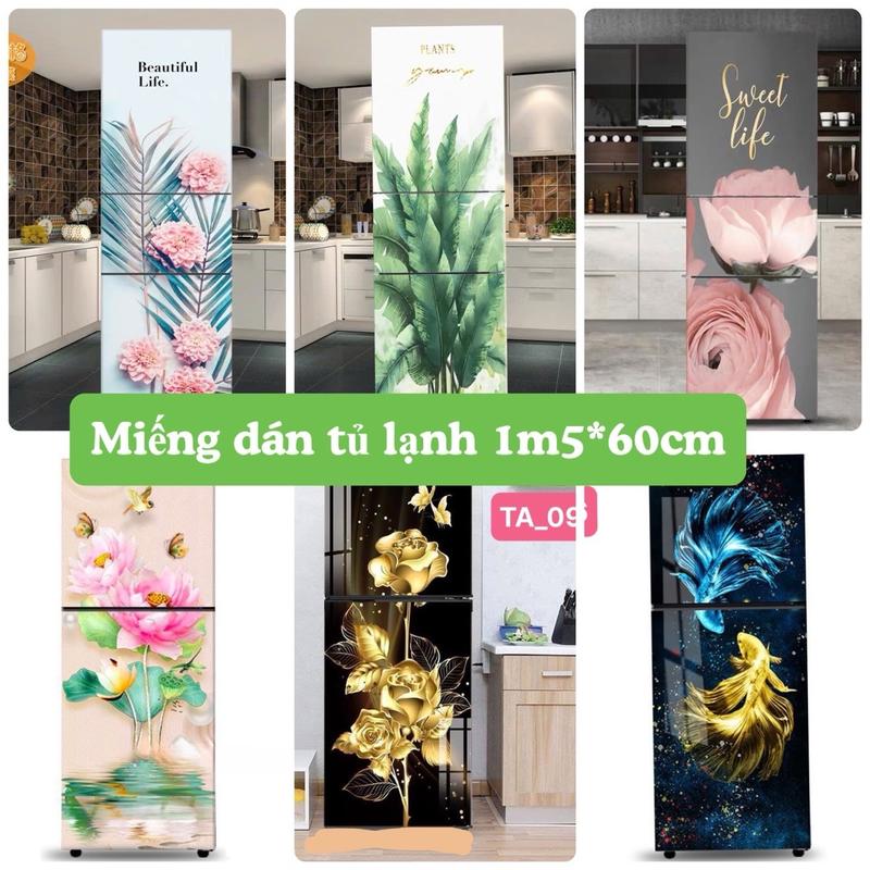 Miếng dán tủ lạnh kích thước 1m5*60cm sẵn keo giấy dán bàn học