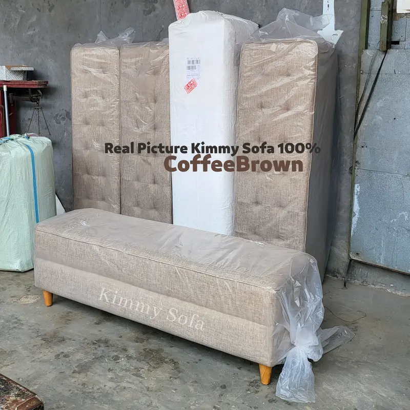 KIMMYSOFA Panjang Bench Puff Stools Sofa Bahan Canvas/Bludru Terima Ukuran Custom 5