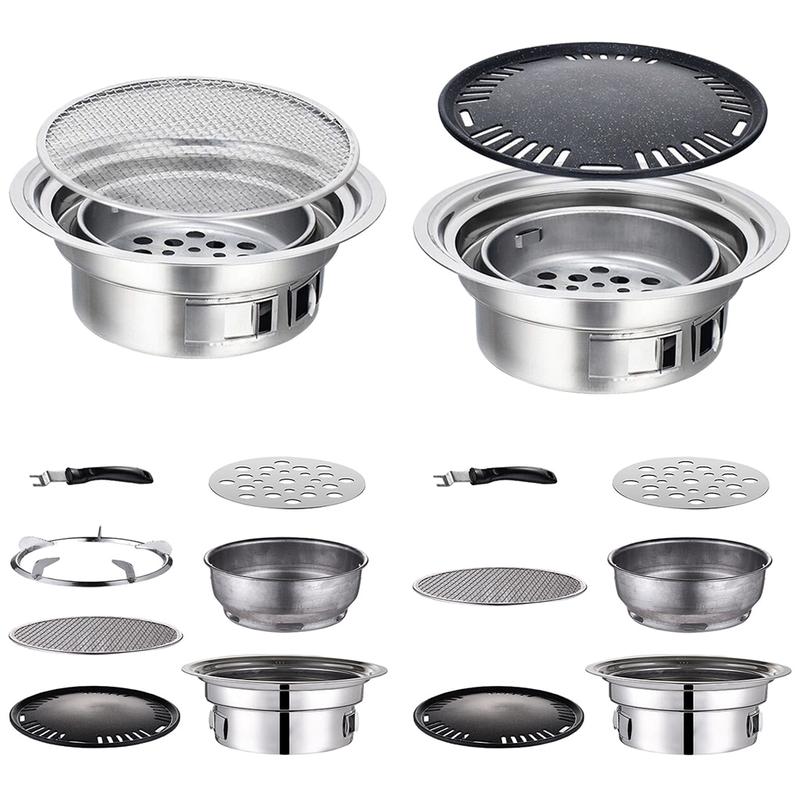 Product Introduction of Korean Charcoal Barbecue Grill Household Korean BBQ Grill Non-Stick For Home Kitchen Outdoor Garden Barbecue Stove 15