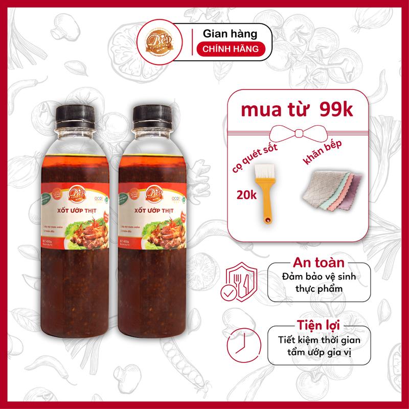 Combo 2 Chai Sốt Ướp Thịt Nướng BBQ Bếp Xuyên Việt 400G, Nước Sốt Ướp Thịt, Hải Sản Tiện Lợi. Gia Vị