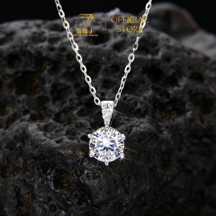 Dây Chuyền Bạc Mặt Tròn 6 Chấu Đính Viên Chủ Moissanite 6Li5 M07 (4T4) XI KIM Sang Trọng Dành Cho Nữ GBJ280 1
