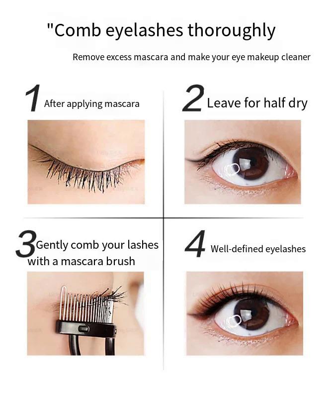 Product Introduction of Eyelash Separator Metal Teeth Straight Eyelash Curler Beauty Makeup Stainless Eyelash Brush Comb Mascara Curl Makeup Tool Cosmetic Color Handle 13