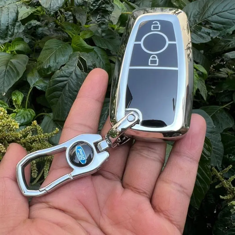 Ốp chìa khóa Đen vàng -Trắng bạċ xe ô tô Ford Ranger Wildtrak  phiên bàn Smartkey Móc Khoá Móc Khóa bảo  vệ 6
