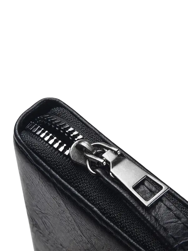 Casual Solid Long Wallet with Lanyard, Large Capacity Card Holder, Basic Trendy Wristlet Wallet for Boys Gift 5