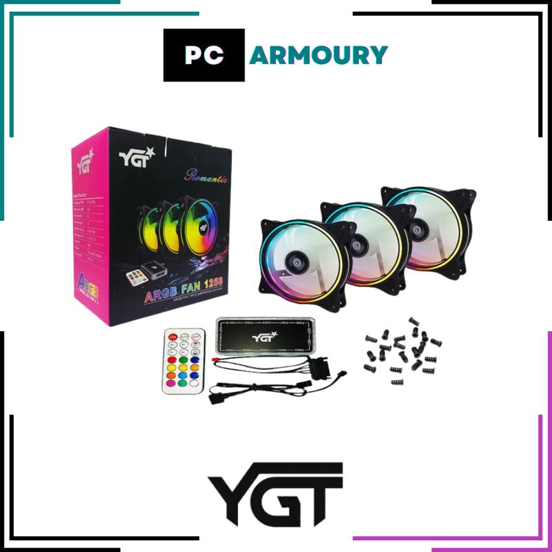 YGT ARGB Fan 3 IN 1 KIT 1258 With Remote RGB Fusion MSI TikTok Ygt Argb Fan 3 In 1 Kit 1258 With Remote Rgb Fusion Msi Tiktok