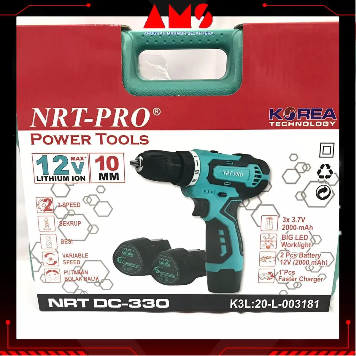BOR BATTERY / BOR CORDLESS 10MM 12V DC 330 HD NRT-PRO