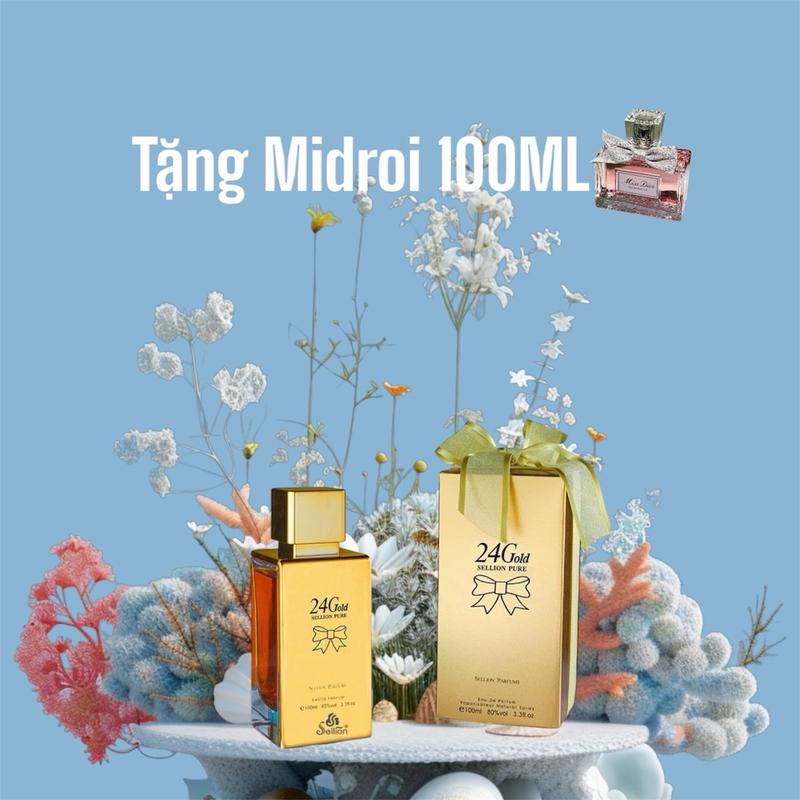 Nước hoa nữ (24K-100ml) [tặng midroi] Hương phấn hoa ngọt ngào sang trọng cuốn hút quyến rũ