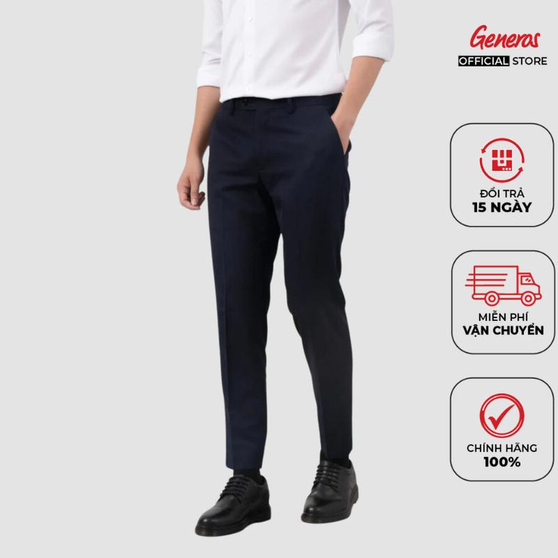  Quần Âu Nam Generos  Form Suông Vừa Sang Trọng Phù Hợp Đi Làm Công Sở 020123453MF Màu Xanh Tím Than Xanh Dương 