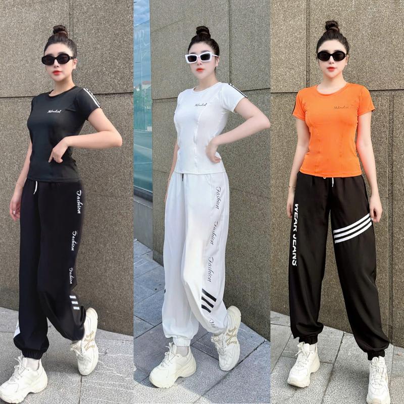 Bộ Thể Thao Quần Gió Áo Thun Tập Zumba Gym Dancer Sport - Thể Dục, Tập Thể Dục