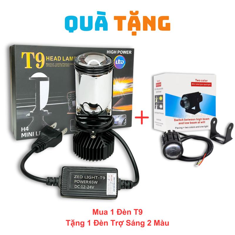 [Hàng Chuẩn ZED LIGHT] Đèn Pha LED Bi Cầu Mini T9 (NEW 2025) - 65W Sáng Trắng 6000K 12,24V ĐiệnBình Chuyên Lắp Oto, Xe Máy Cắt Sáng Chống Chói - Bảo Hành 24 Tháng - Phụ Tùng
