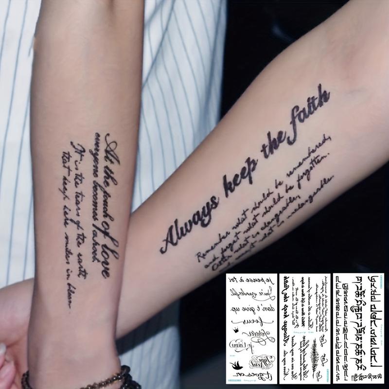  Miếng Dán Hình Xăm Chữ Cái Tiếng Anh Không Thấm Nước Bộ 3 Miếng Tặng Kèm Trích Dẫn Tiếng Anh Và Hoa Văn 3D Cảm Hứng Tươi Sáng Miếng Dán Hình Xăm Cánh Tay Cảm Hứng Riêng Tư Thời Trang Miếng Dán Hình Xăm Tạm Thời 