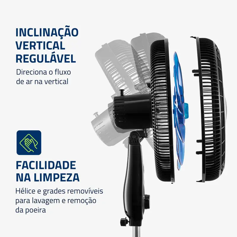 Ventilador de Coluna Super Turbo 8 Pás Mondial - VTX-40C-CRYSTAL - 4