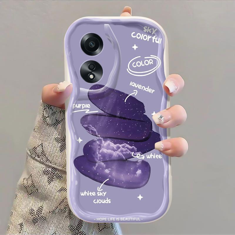 Casing Hp OPPO A58 4G A78 4G Case pola langit HP berbintang casing ponsel bungkus softcase penuh tekstur lembut kesing 1