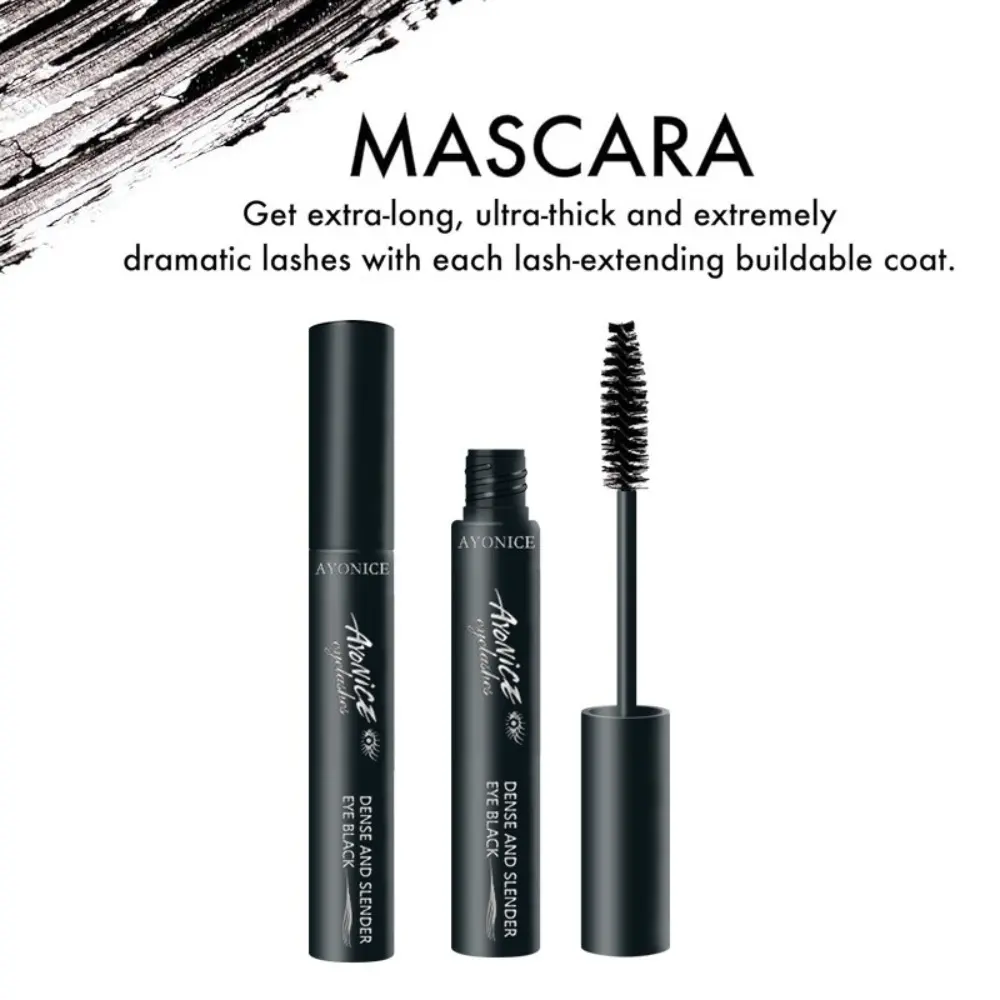 New Waterproof Black Mascara Lengthening Curling Liquid Fiber Mascara Smudge-proof Natural Eyelash Extension Brush Makeup Tools