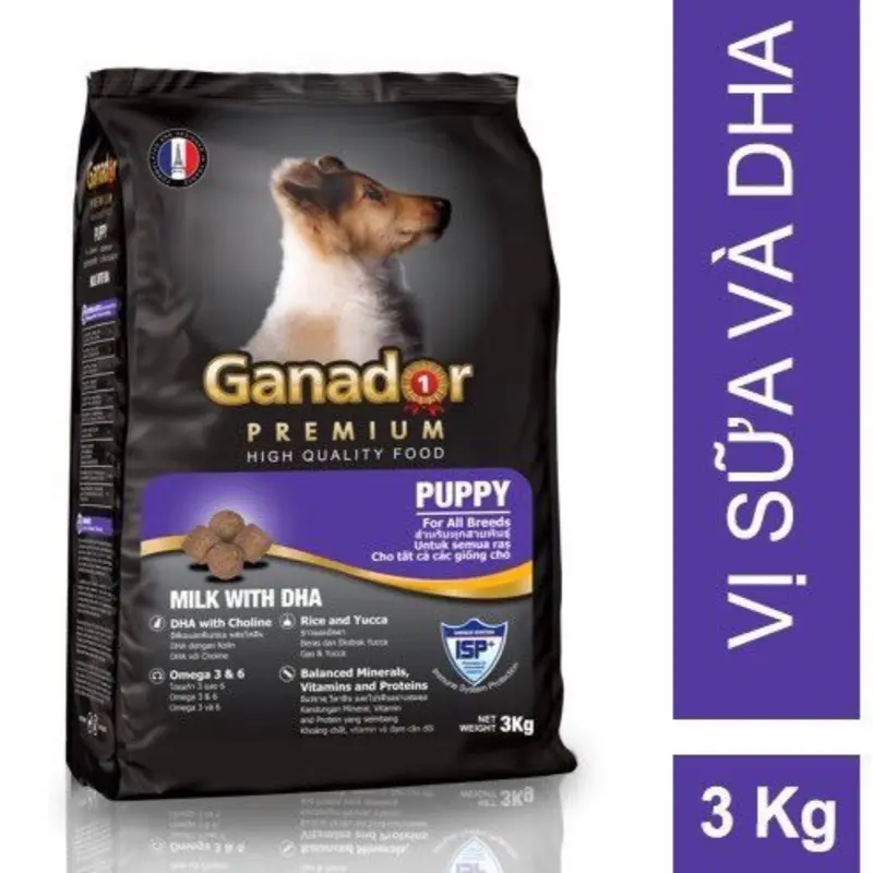 (Bao 3kg) dạng hạt cao cấp GANADOR thức ăn cho chó mọi lứa tuổi 3