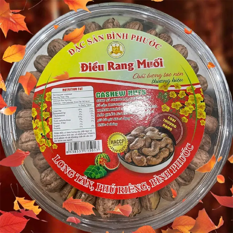 Hạt điều rang muối A cồ Bình Phước hộp 500gr béo thơm ngon Ăn Vặt 1