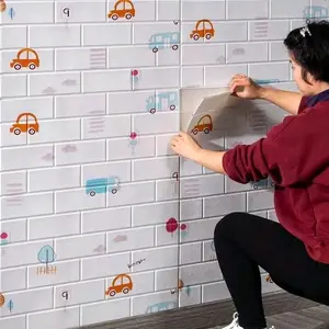 Wallpaper dinding 3d foam karakter anak sudah ada lemnya