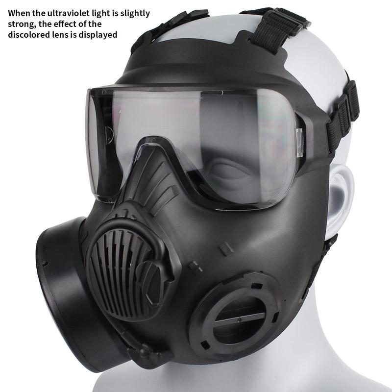 Full Face Mask, Face Cover with Ventilation Holes & Adjustable Strap & Sponge Nose Pad & Color-changing PC Reinforced Lens, Real-life CS Tactical Equipment 8