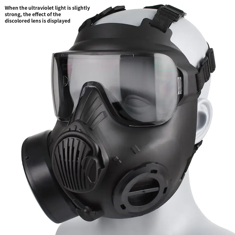 Full Face Mask, Face Cover with Ventilation Holes & Adjustable Strap & Sponge Nose Pad & Color-changing PC Reinforced Lens, Real-life CS Tactical Equipment 7